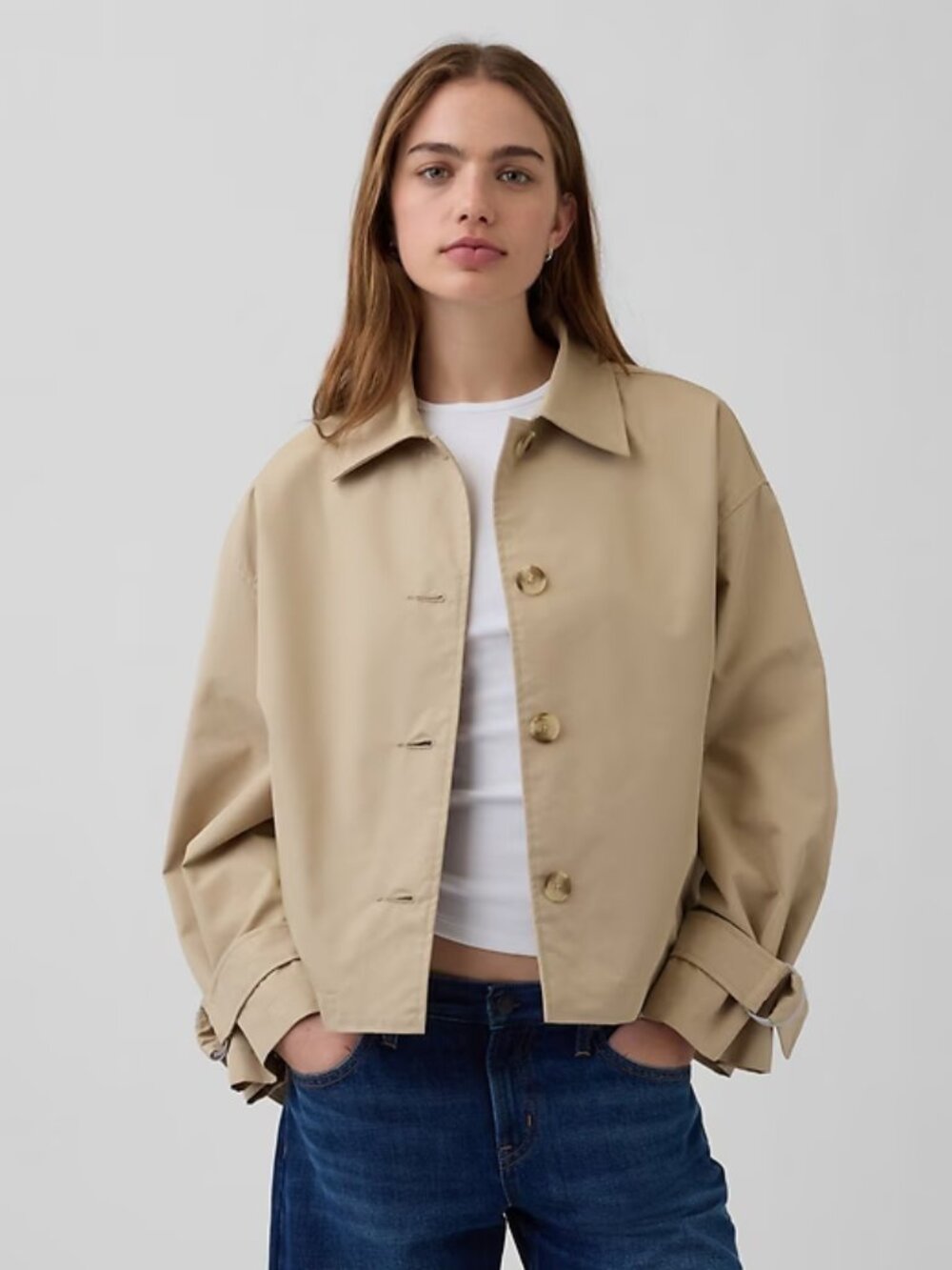 NWT Gap Oversized Crop Trench Jacket, Size XS/S